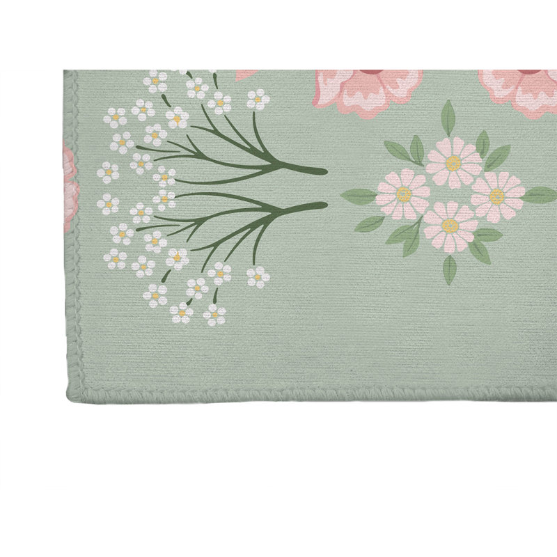 Tapis d'extérieur May Flowers, Tapis de couloir 2 pi 6 po x 8 pi