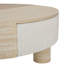 Table basse ronde en MDF de 31,5 pouces avec rangement, finition jaune, compartiment caché et tiroirs pour petits espaces, conception cannelée moderne