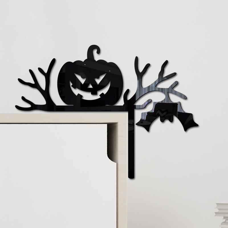 Halloween 3Ds horreur pierre tombale miroir acrylique pâte interrupteurs de décoration murale