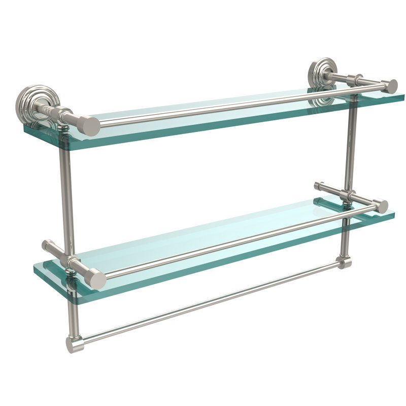 Étagère 2 pièces avec barre à serviettes Beresford, 12" H x 22" W x 5" D, Nickel poli