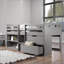 Lit mezzanine simple en bois massif avec rangement gris - aucun sommier nécessaire