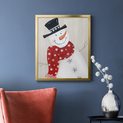 «Festive Snowman I», toile encadrée de qualité supérieure - prête à être accrochée