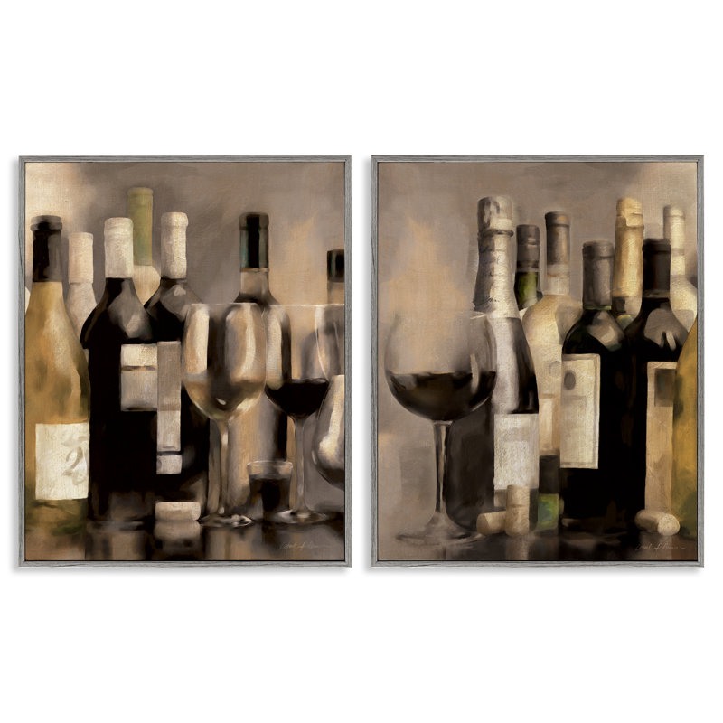  "Kitchen Kitchen Bottles", ensemble de 2 giclées d'art par Carol Robinson, Estampe numérique Farmhouse, H 14 po x l 11 po