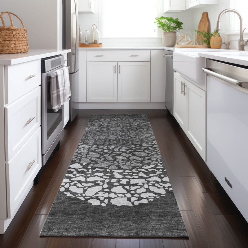 Abstract Machine Woven Polyester Indoor / Outdoor Area Rug, Rectangle 1'8" x 2'6"
