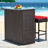 3PCS Patio Wicker Rattan Bar Set Table w/2 Turquoise Cushioned Stools-59049362-111465957