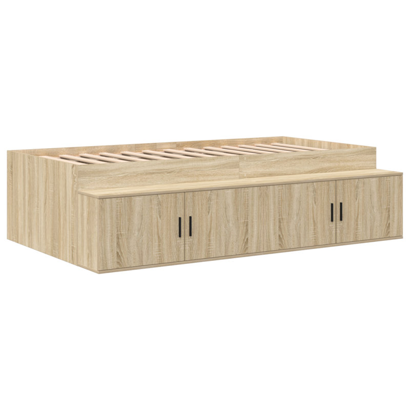 Vidaxl Storage Bed Frame, European Single (90 x 200 cm), Sonoma Oak