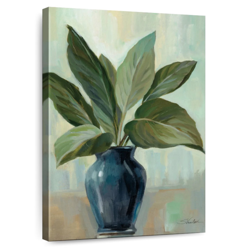 Nature morte Harnek menthe et bleu, H 48 po x l 32 po