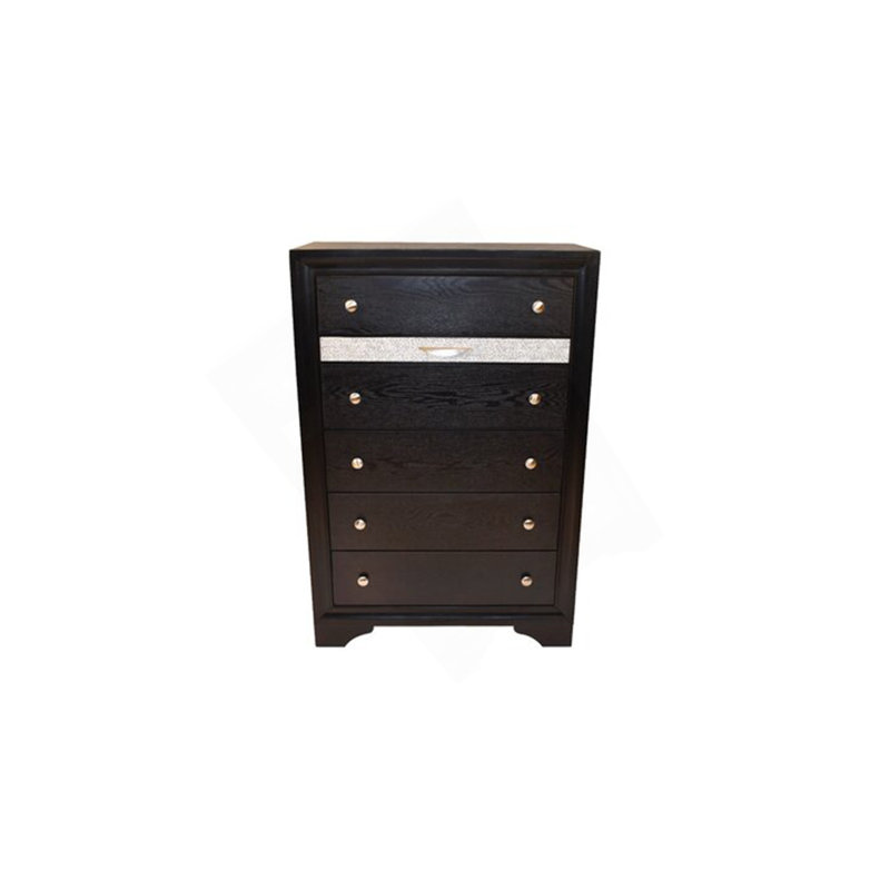 Commode 5 tiroirs Matrix, Noir