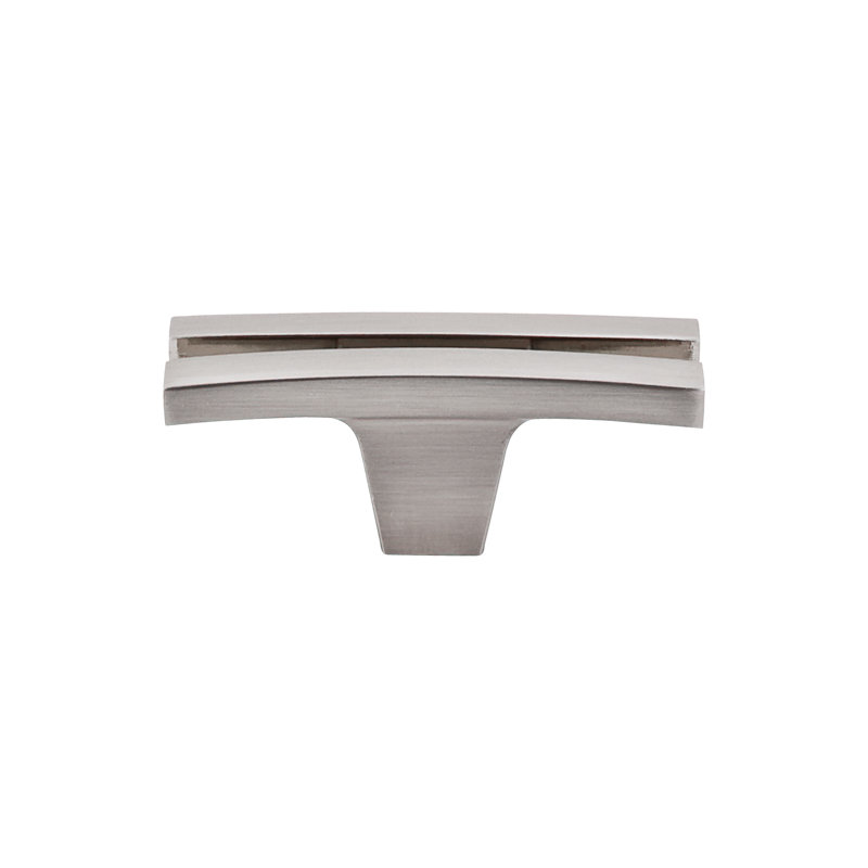 Flared 2 5/8" Length Geometric Knob, Brushed Satin Nickel