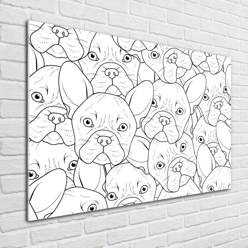 French Bulldogs - No Frame Print on Glass
