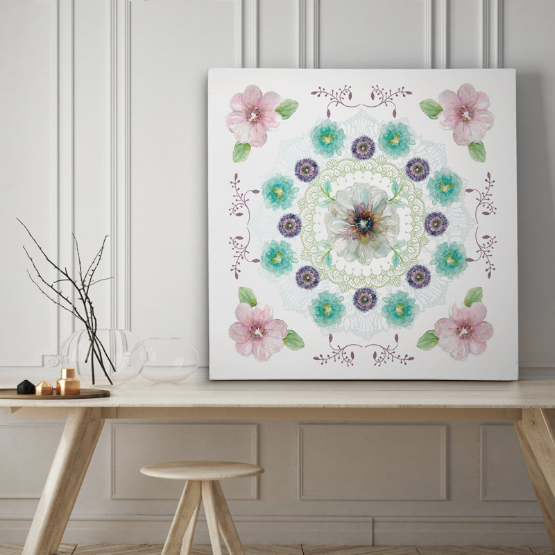 Art floral sur toile Kaléidoscope II, H 24 po x l 24 po x P 1,5 po, Toile tendue