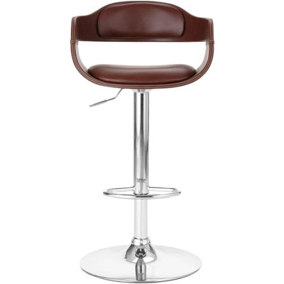 Tabouret de bar contemporain pivotant réglable avec siège et dossier rembourrés (sans la table)