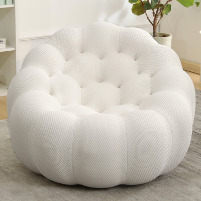 Anwick Bean Bags, 36.6-inch Modern Bean Bags, Lazy Floor Bean Bags, Mesh Upholstered Bean Bags, 3d Honeycomb Curved Bean Bags, Suitable For Living Roo by 17 Stories