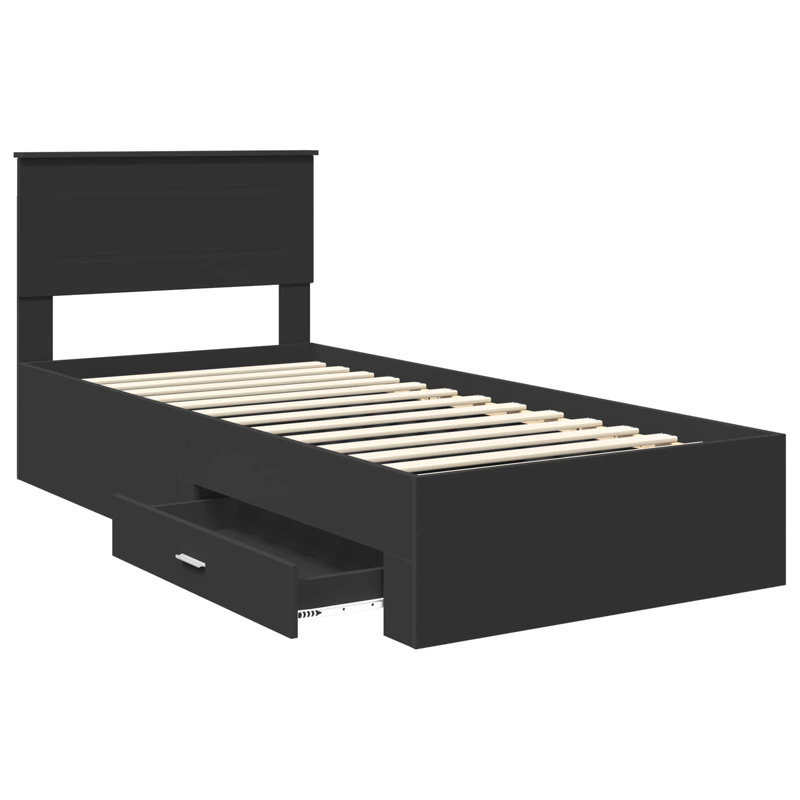 Bed, European Kingsize (160 x 200 cm), Black/Silver