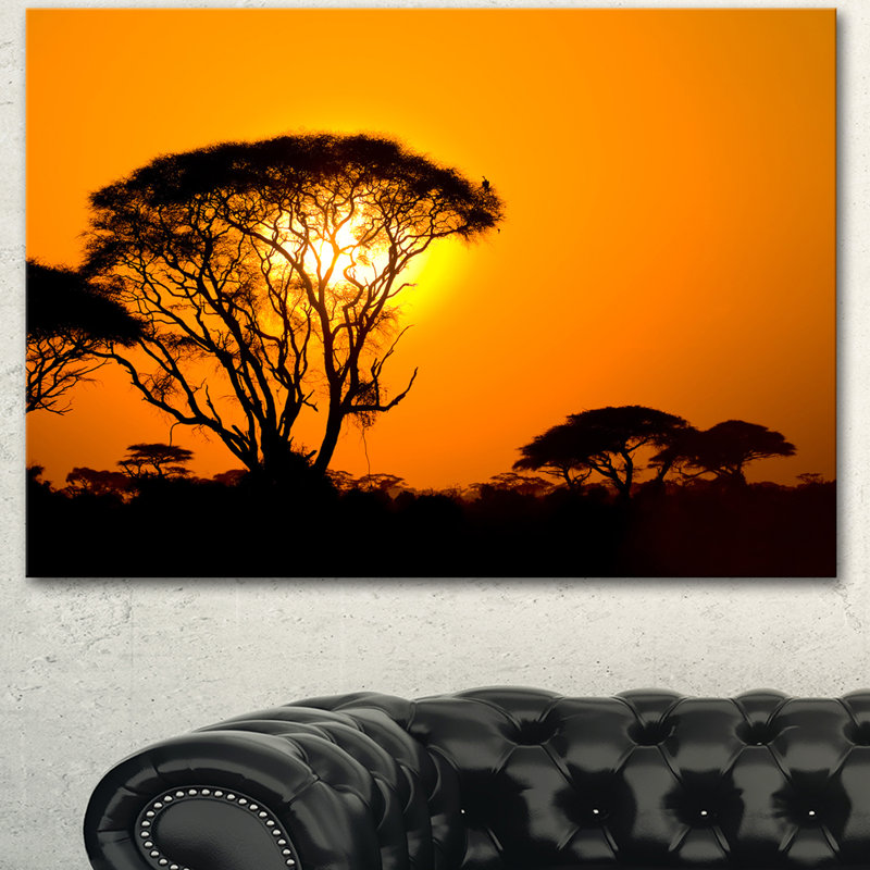 « magnifique soleil savannah », reproduction de photo sur toile tendue, H 16 po x l 32 po