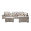 Canapé modulaire réversible en tissu de lin de 106 po avec pattes interchangeables, repose-pieds et USB-22978284
