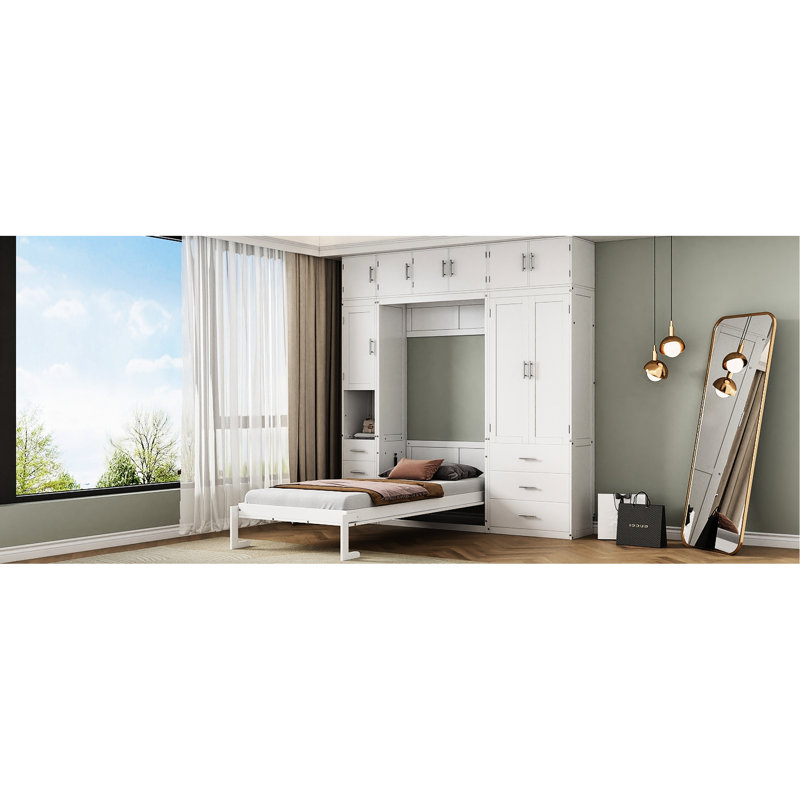 Lit simple avec casiers et rangement pour armoire - Compartiment de chambre blanc peu encombrant