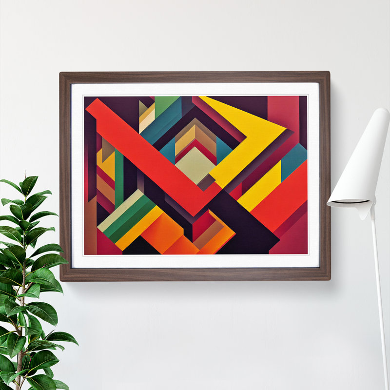 Imaginative Abstract - Single Picture Frame Print, 25cm H x 34cm W x 2cm D, Walnut