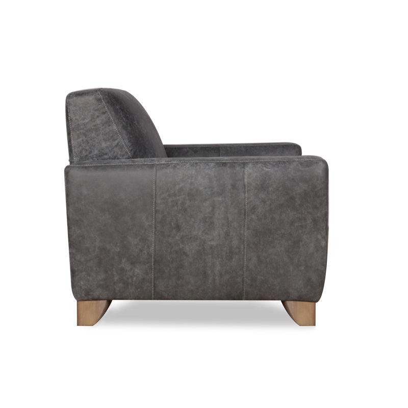 Ingelbert Armchair, Explorer Sanded Charcoal in Top Grain Full Leather