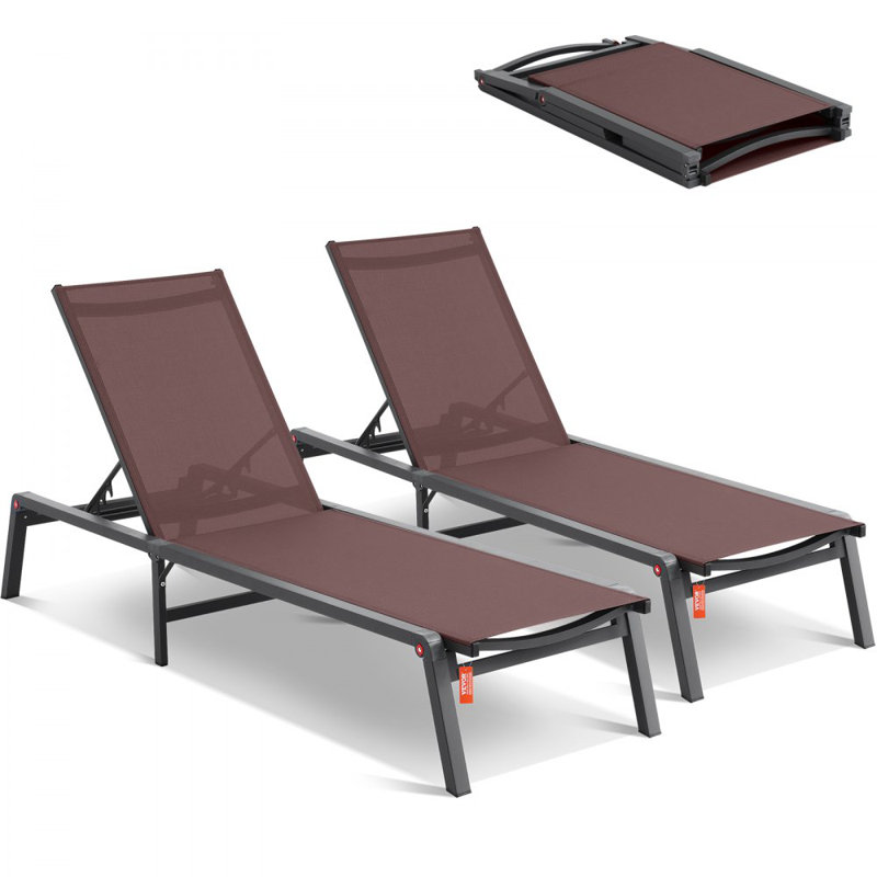 Chaise longue d'extérieur réglable à 5 positions