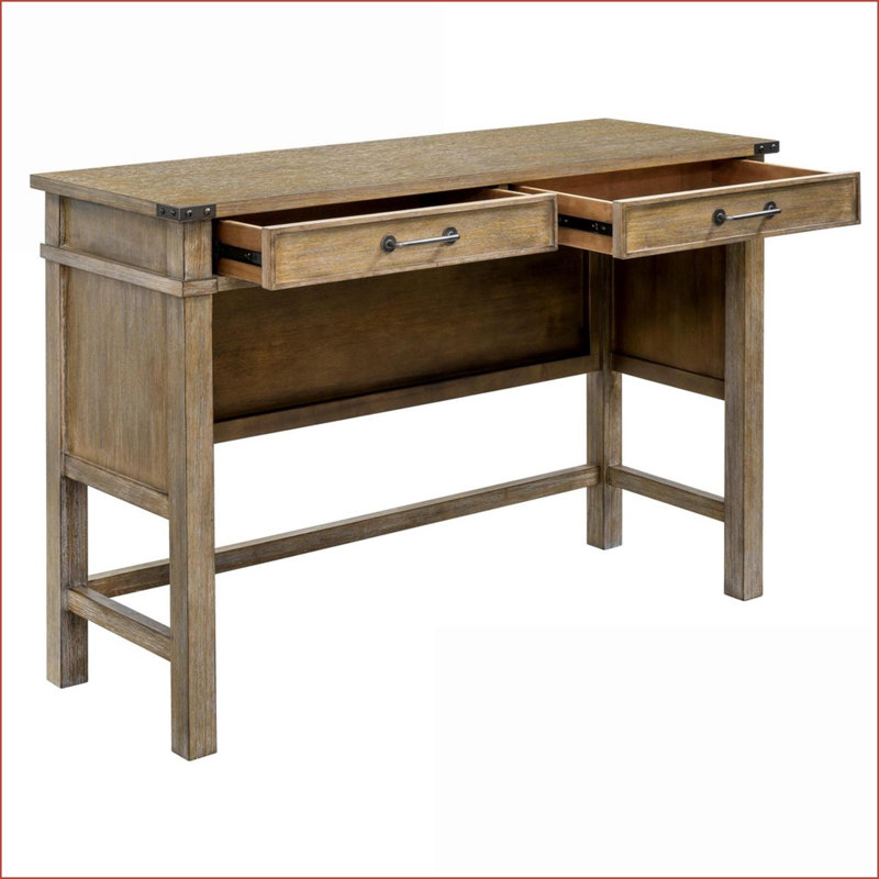 Table basse rustique en bois massif avec 2 tiroirs, rangement fonctionnel pour le salon