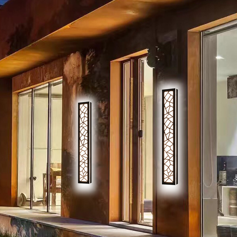 Outdoor Wall Lights 32Inch Modern Outdoor Wall Sconce LED Long Wall Sconces Black Front Porch Light Waterproof Led Wall Light 3000K, 3500K, 4500K, 5000K, 6000K Exterior Lighting Fixtures