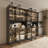 94.5 '' W Combination Bookcase With Glass Doors，display Cabin With Led Lights-1824625015