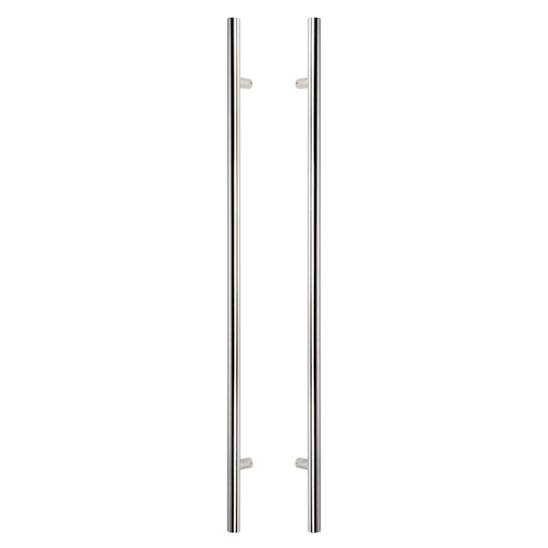 Poignée de porte ronde ronde, double face, Chrome poli, 48 po