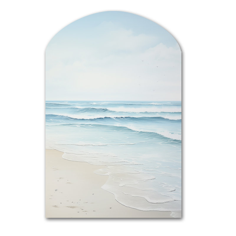 Mariani Beach Photo Tranquil Waters I - plage, impression sur métal asymétrique, impression sur arche bleue