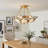 4 Light Dimmable Vintage Lotus Glass Flush Mount Ceiling Light