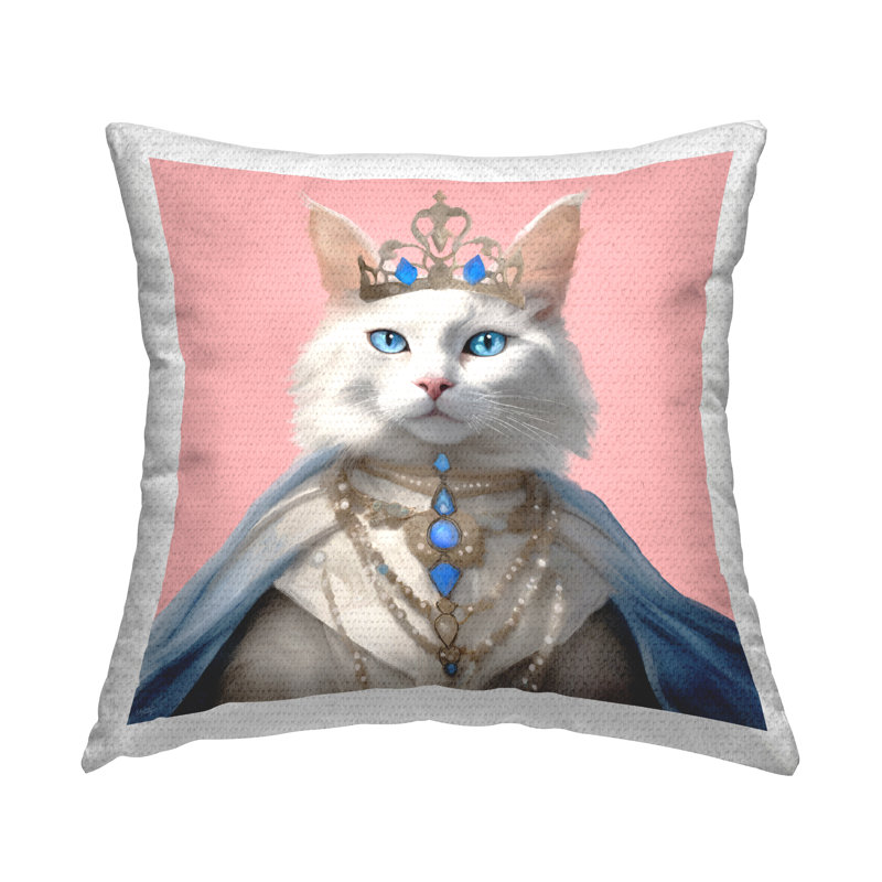 Coussin Feline Princess par Elizabeth Medley