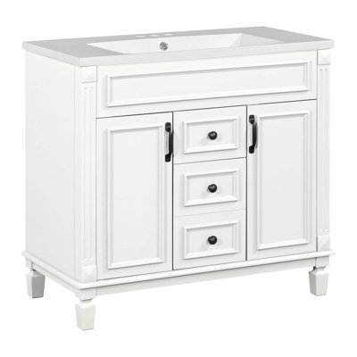 Meuble-lavabo moderne 36 po avec lavabo supérieur