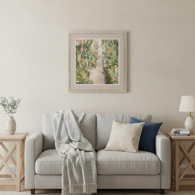 «Garden Delight Lane», reproduction d'art encadrée dorée