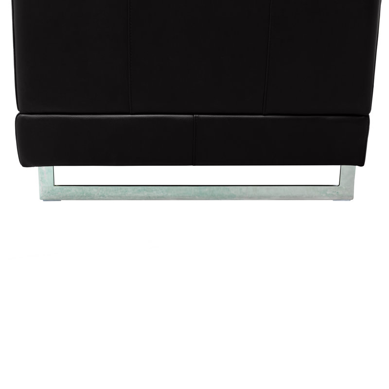 Zakara Upholstered Armchair, Black Genuine Leather