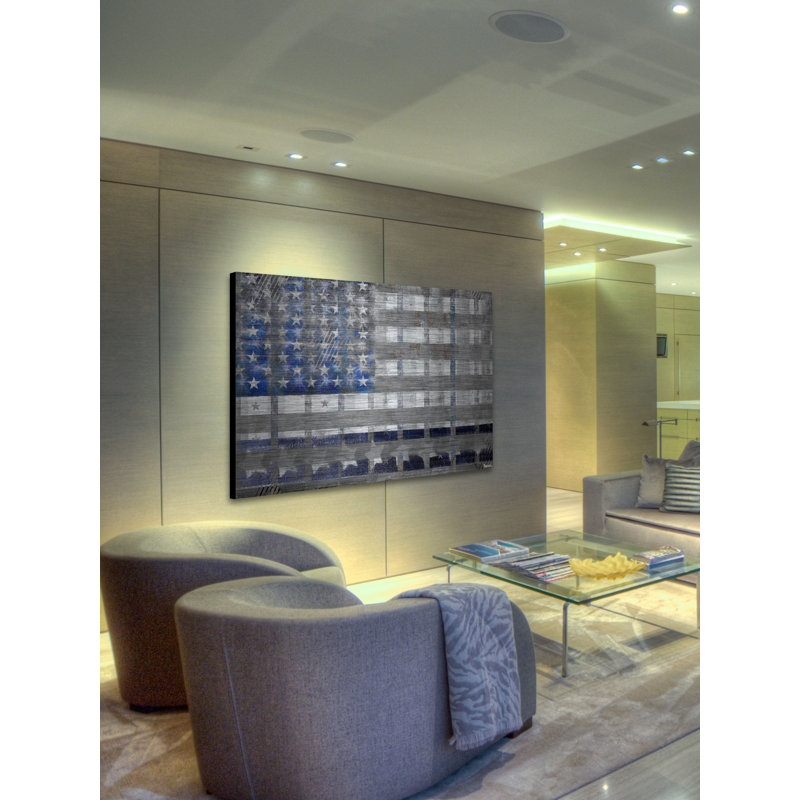 Blue America Brushed Aluminum Kids Artwork 45" x 30"
