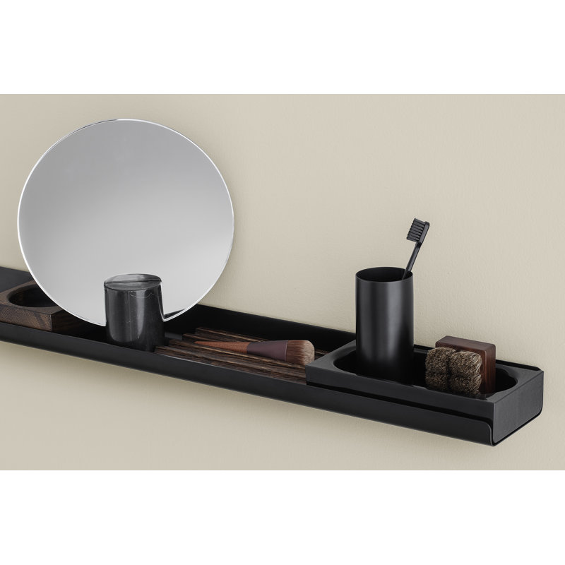 Metal Floating Shelf, Black, 1.8" H x 28.1" W x 4.1" D