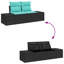 Ensemble de canapé de jardin vidaXL 7 pièces en rotin de polyester noir et turquoise