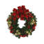 26" LED Lit Evergreen Holiday Wreath With Berries And Ornaments