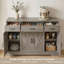 Buffet 55 po avec 3 tiroirs et tablettes réglables, armoire de rangement grise pour café, gris-1836501904