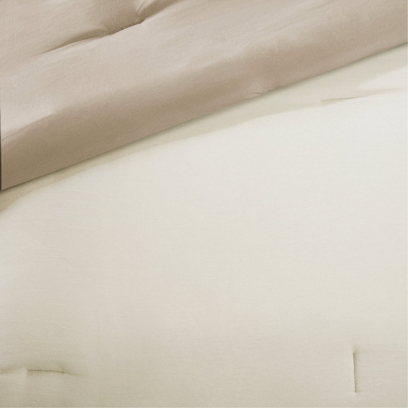 7-Piece Comforter Set In Taupe/Brown For King Beds, Hypoallergenic And Easy To Maintain