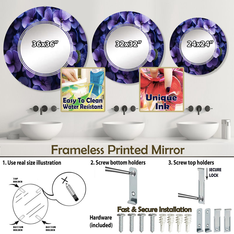 Miroir mural Stotler, 24 po x 24 po