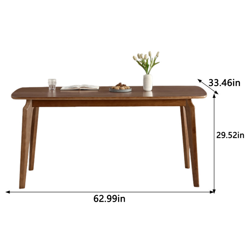 Table de salle à manger, L 33,46 po x L 62,99 po