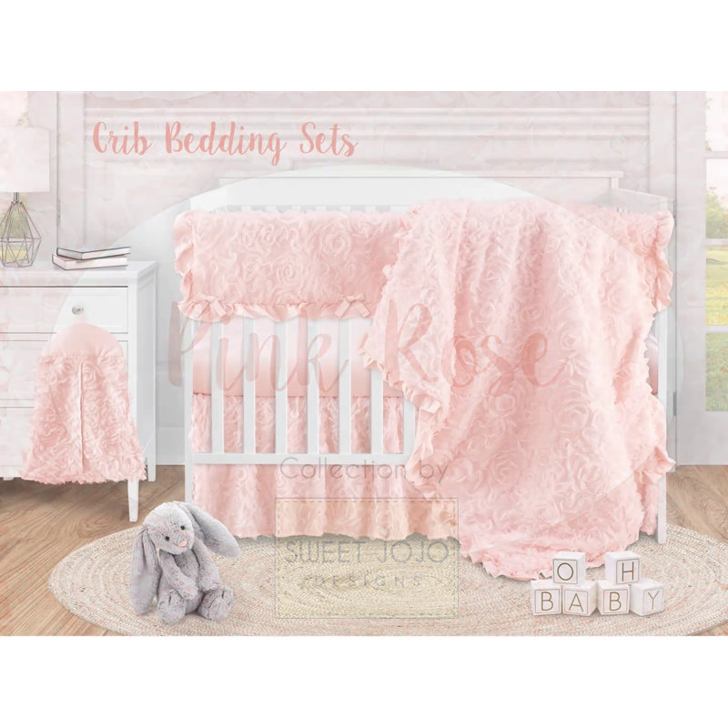 Blush Pink Floral Rose Square Throw Pillow Set