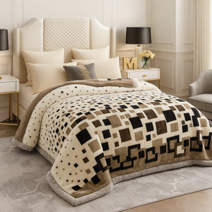 Geoluxe Ultra Plush Grid,Pattern Fleece Blanket