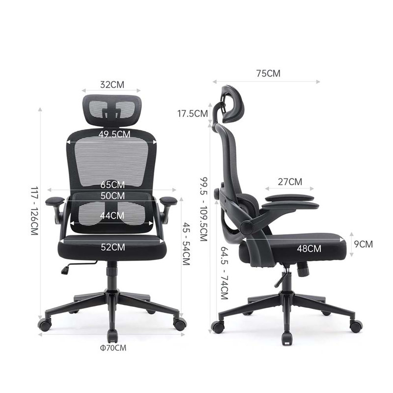 Ergonomic  Game Chairs, High Back Home Desk Chair With 3D Armrests, Computer Chair With Adjustable 2D Headrest, Tilt Function Black