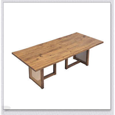 70.87 Inch Rectangular Waves Dining Table, Mid Century Modern Large Kitchen Table With For 6 Persons, Ideal For Living Room And Restaurant