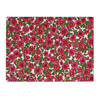 Chrysanthemums Pattern  Glass Chopping Board