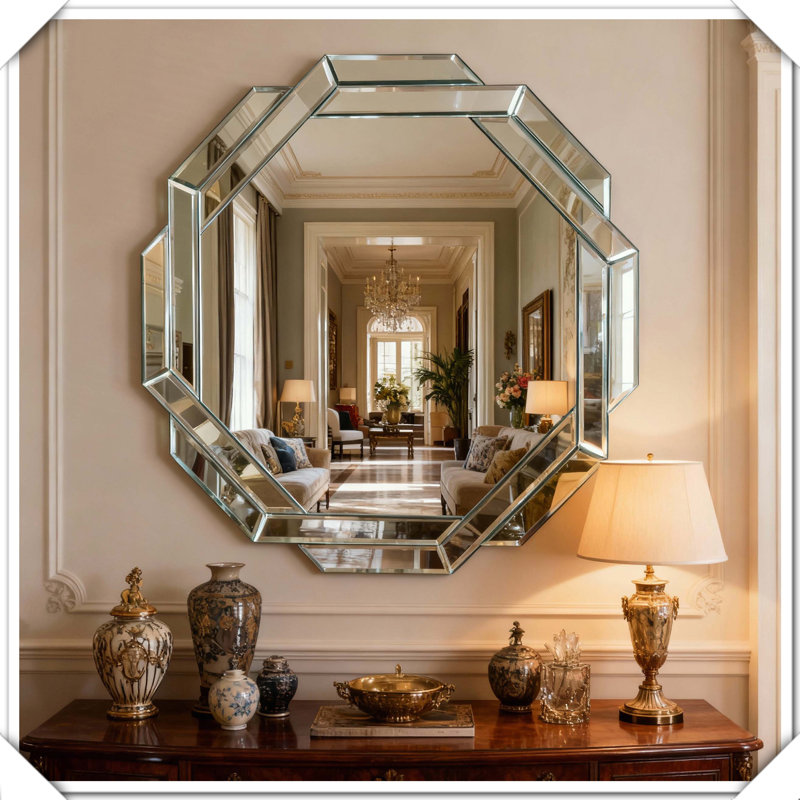 Miroir mural octogonal sans cadre