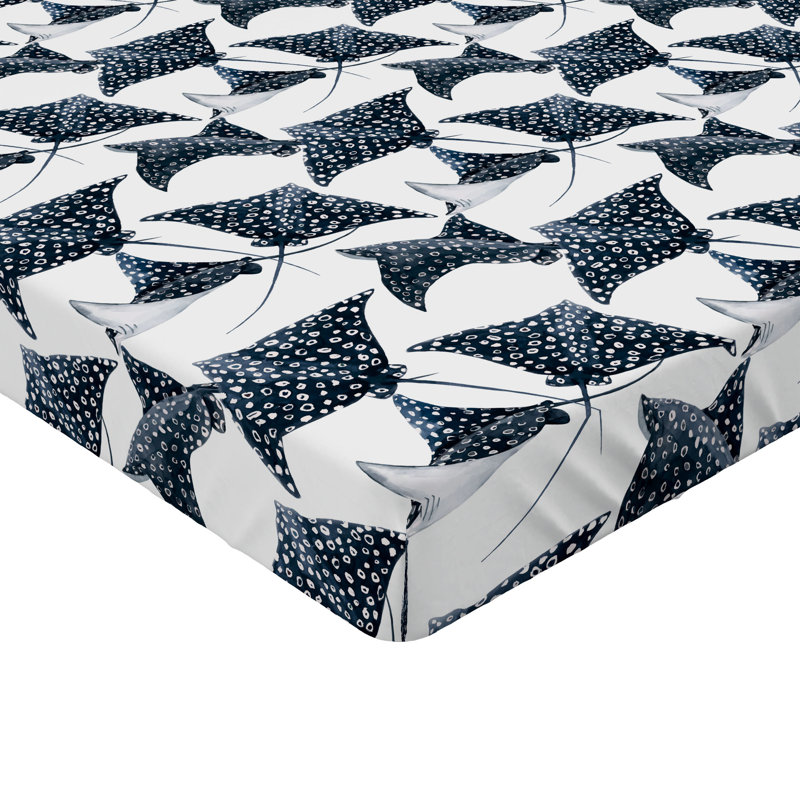 Drap-housse bleu marine Ambesonne, Drap-housse de taille simple