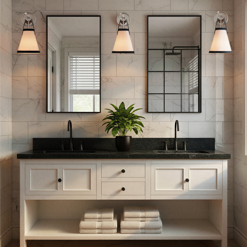 Libby Langdon Arimantas 7.25'' Polished Nickel Sconce, White/Black, Nickel